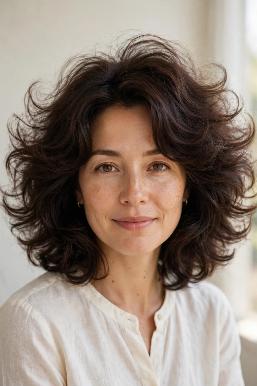Cloud haircut making thick hair look light and floaty with debulked layers