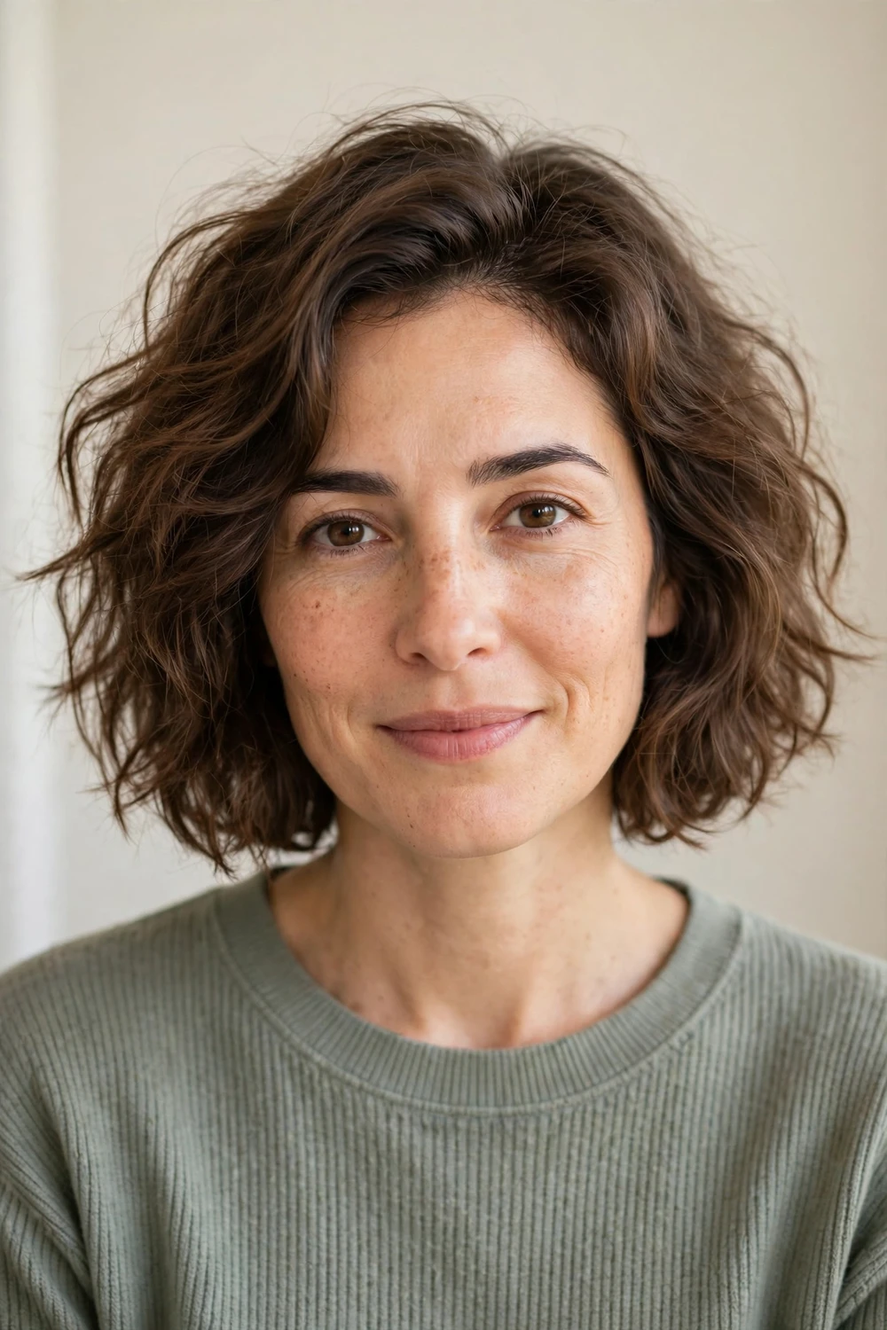 Air-dried cloud haircut with natural wavy texture and effortless volume