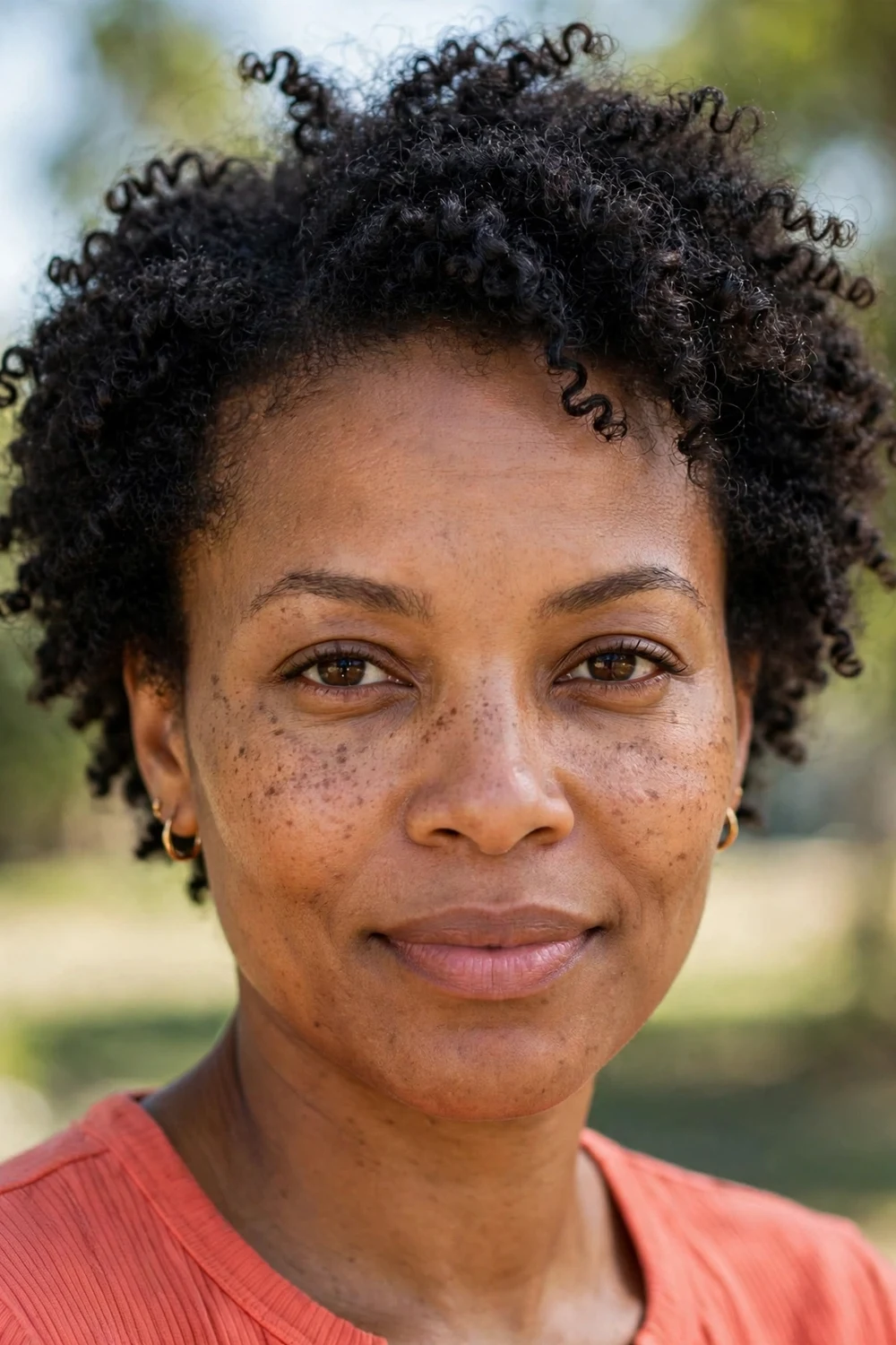 Shaped defined TWA on 4C natural hair with curl definition