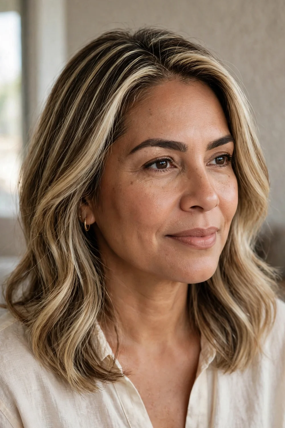 Woman with classic foil blonde highlights