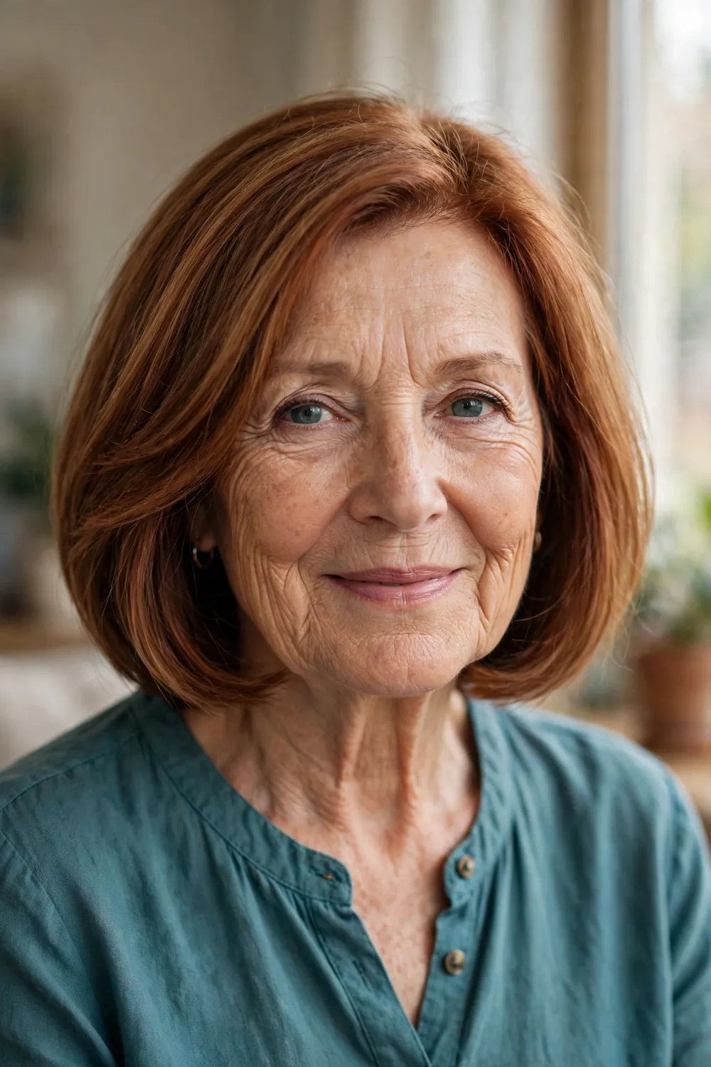 Mature woman with bob with blended layering