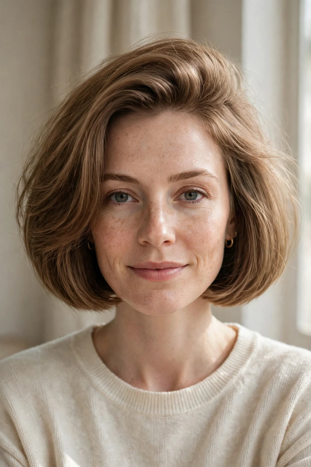 Box bob on fine thin hair with added volume