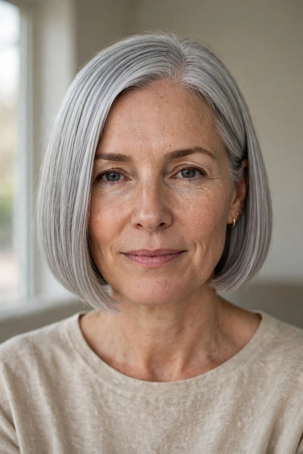 Jaw-length box bob with crisp square silhouette