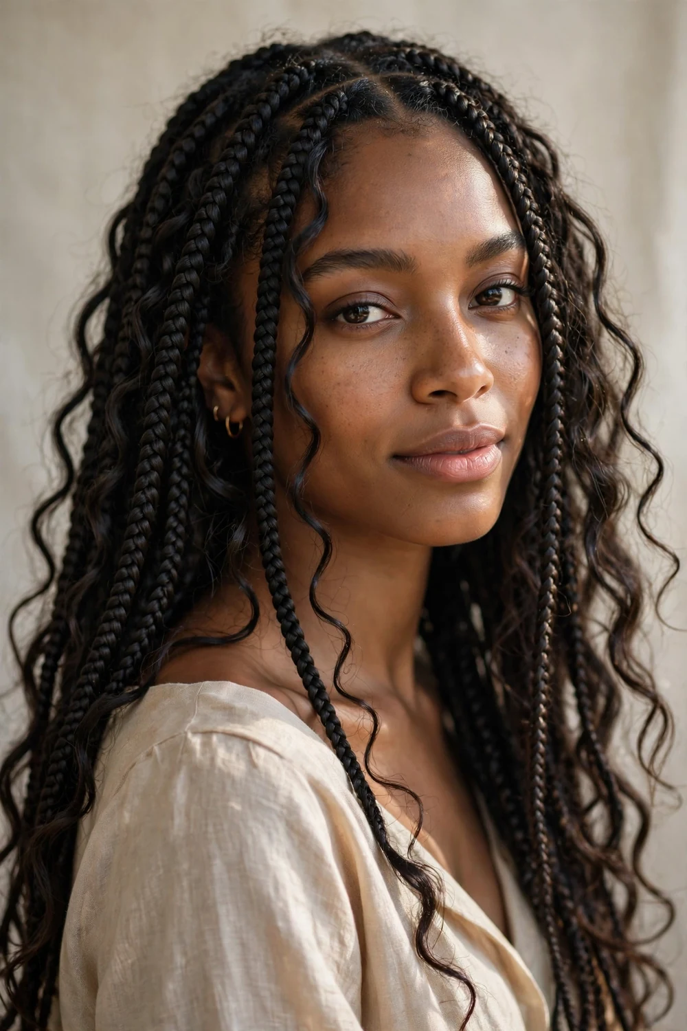 Goddess box braids hairstyle