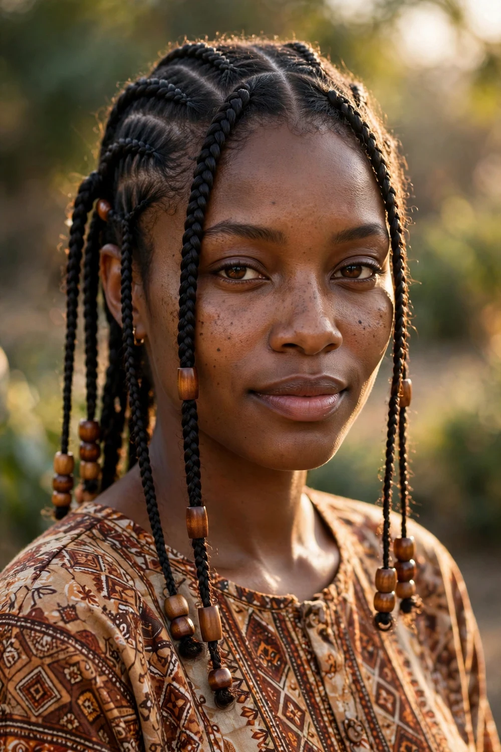 Black woman with chunky twist bob, short textured twists at chin length