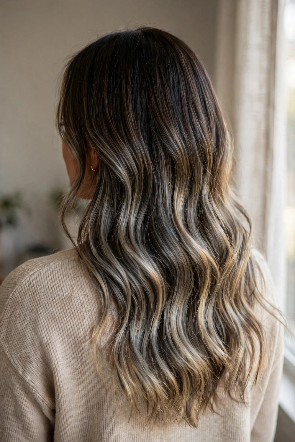 Brunette from blonde smoky topaz melt gradient