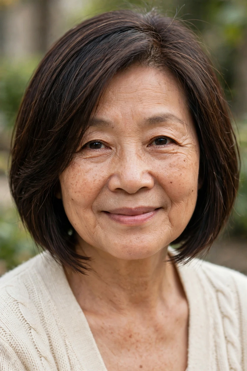 Chin-length inverted bob with blended layers