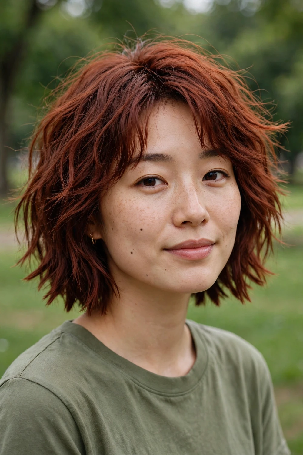 Mature woman with choppy bob for thick hair