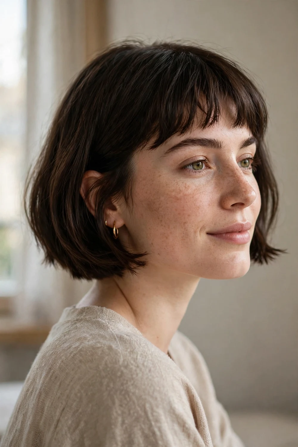 French bob with short Parisian cut for thin hair