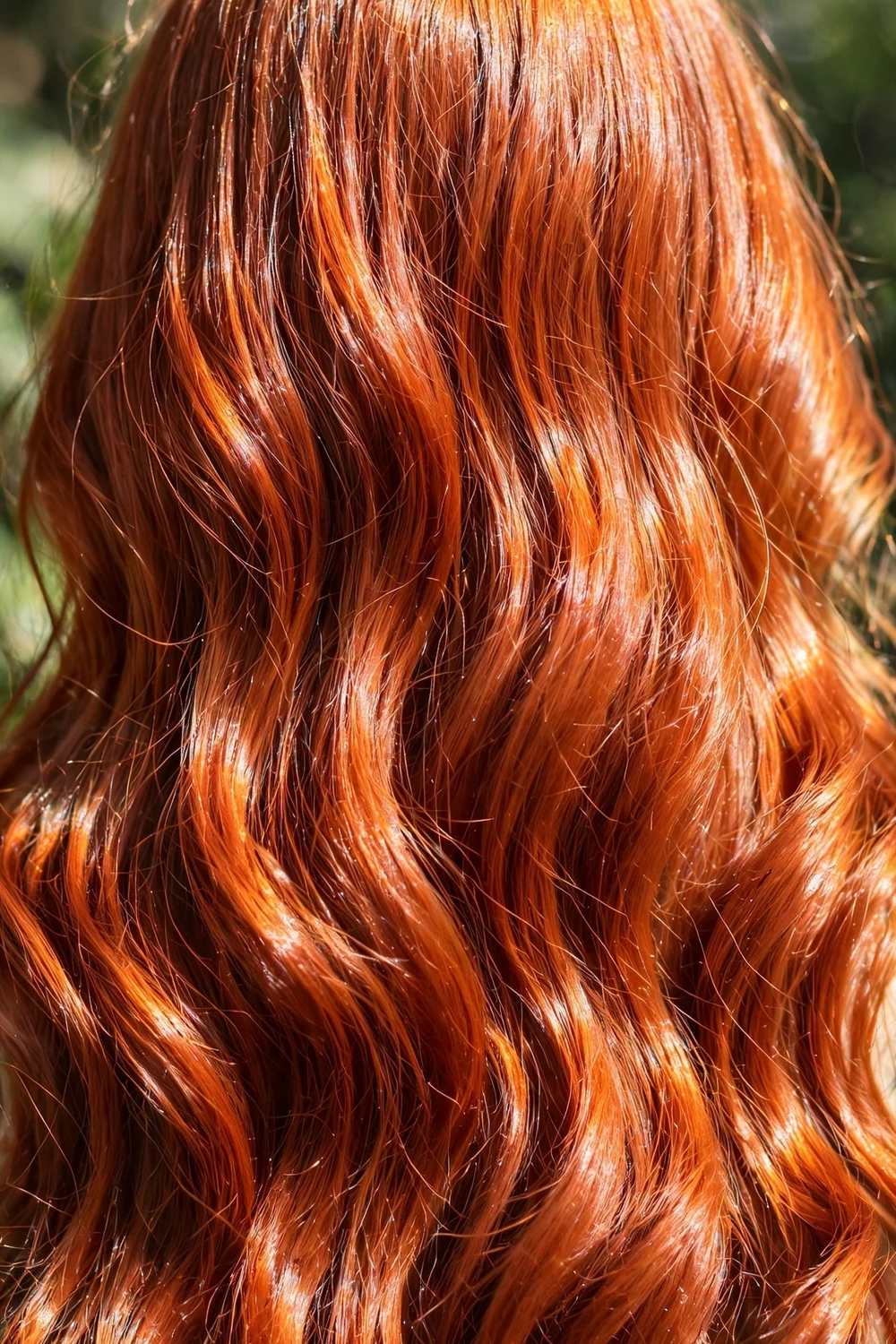 Shiny glossy copper hair