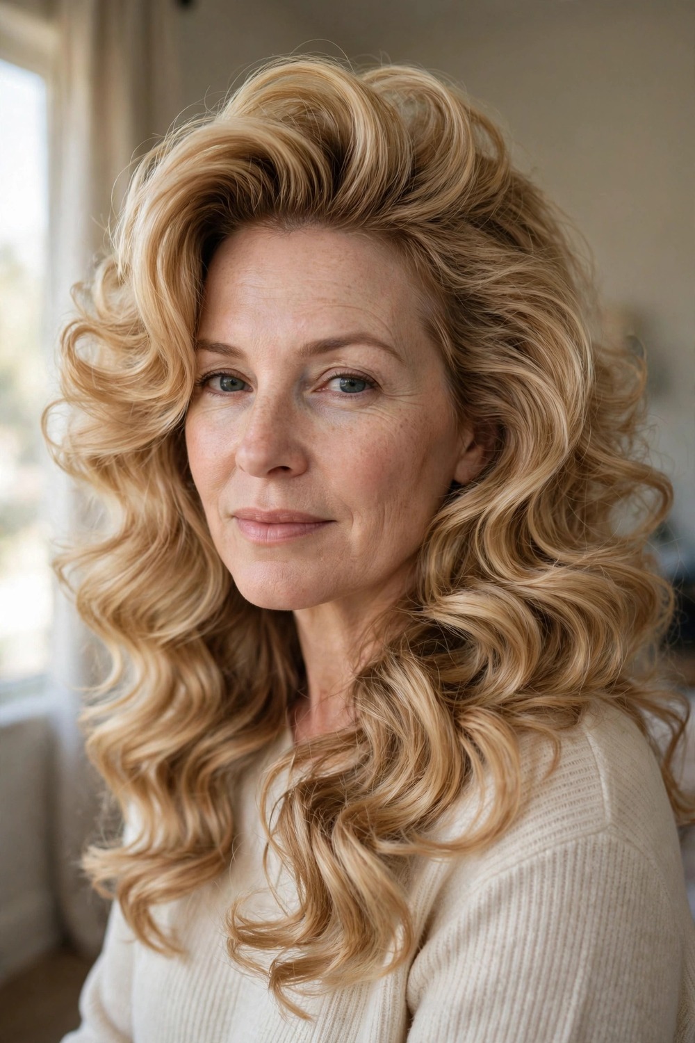 Big voluminous Texas waves hairstyle