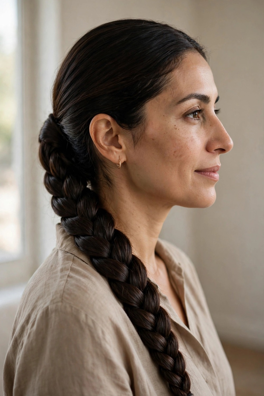 Sleek smooth low side braid