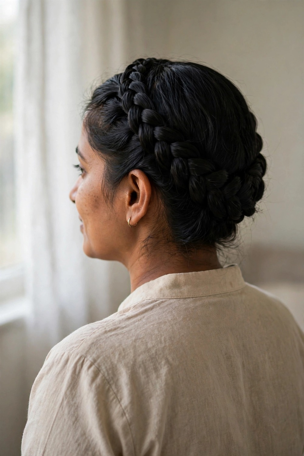 French braid crown hairstyle