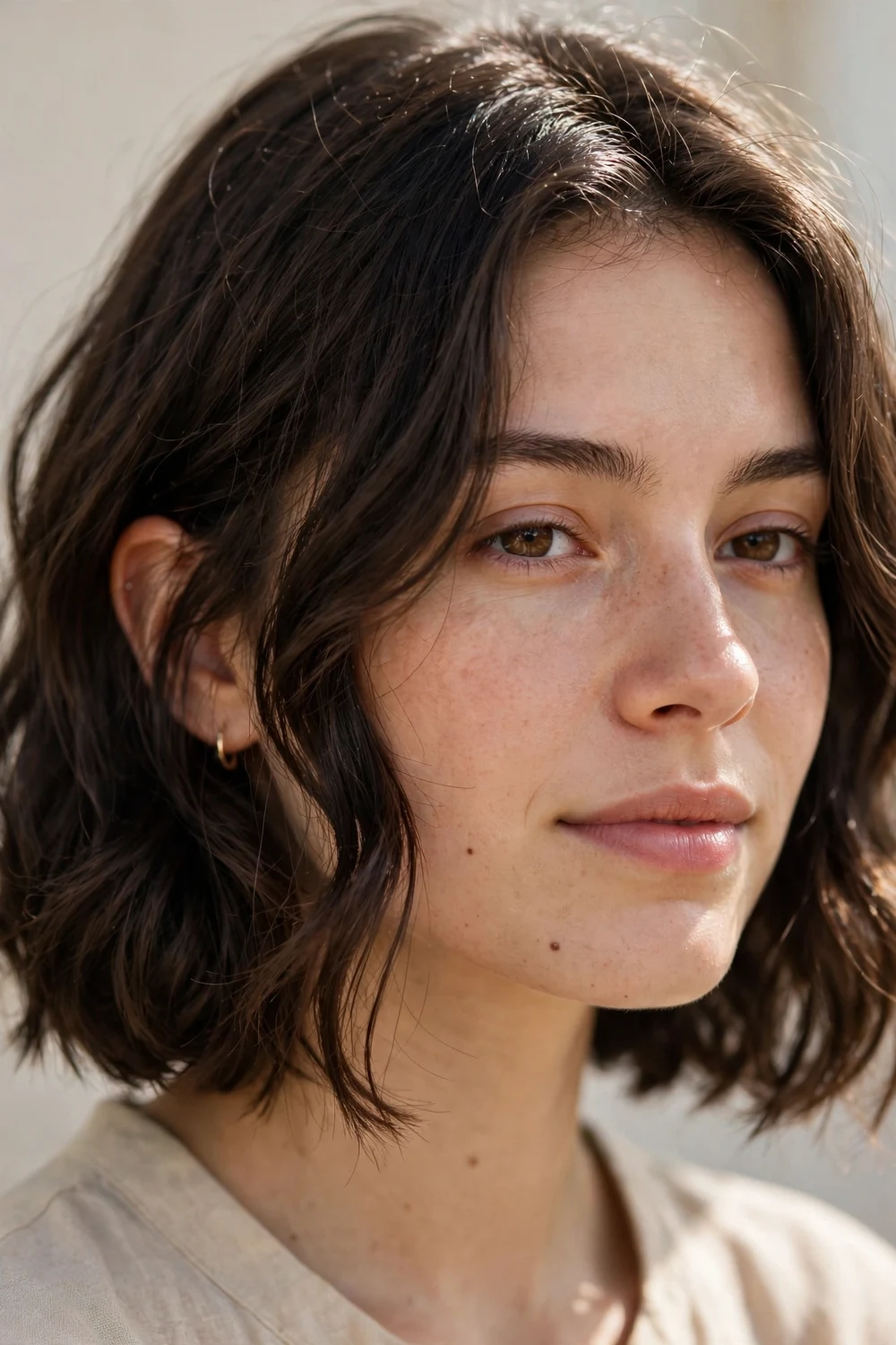 Heatless overnight waves in short hair for school
