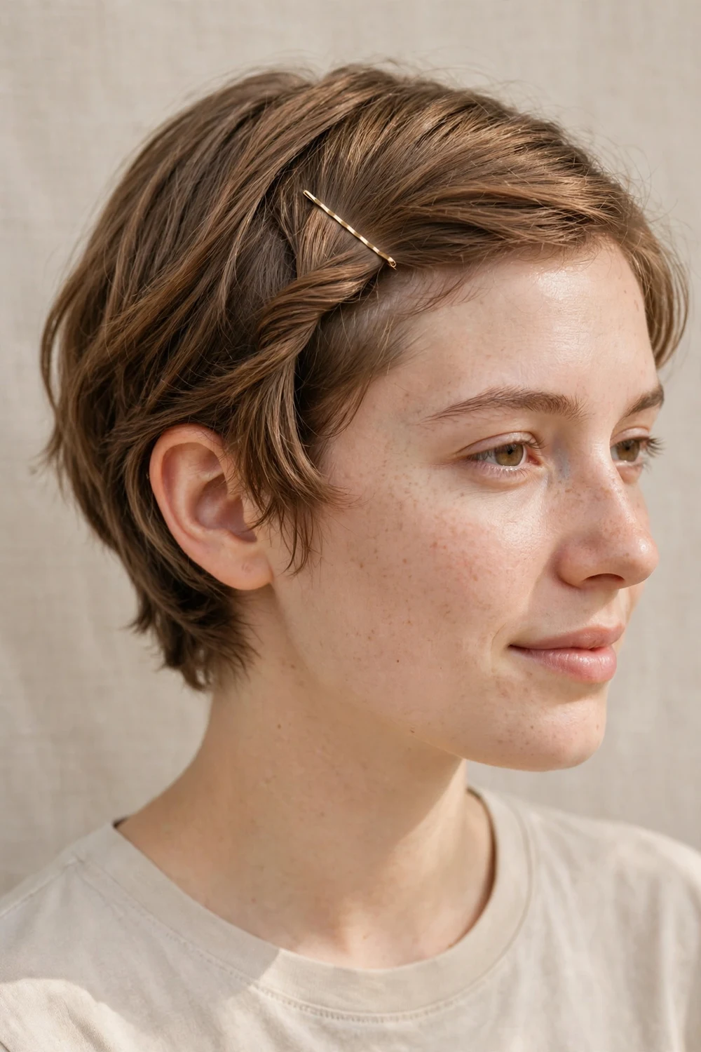 Quick two minute twist hairstyle for short hair mornings