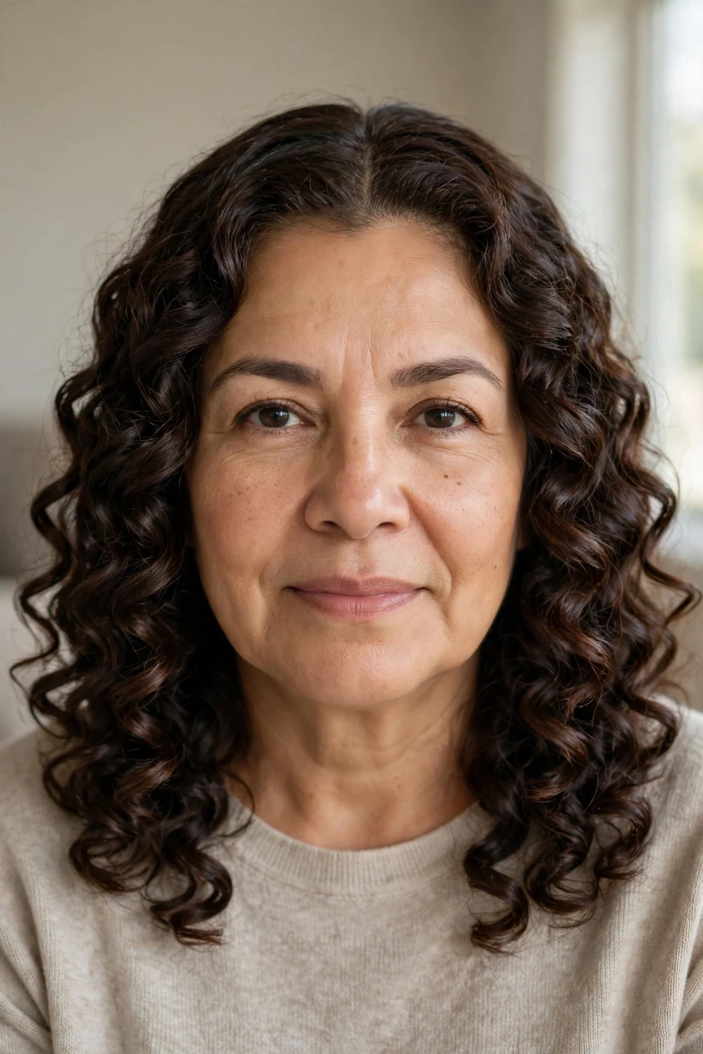 Defined glossy curls styled with a curling wand