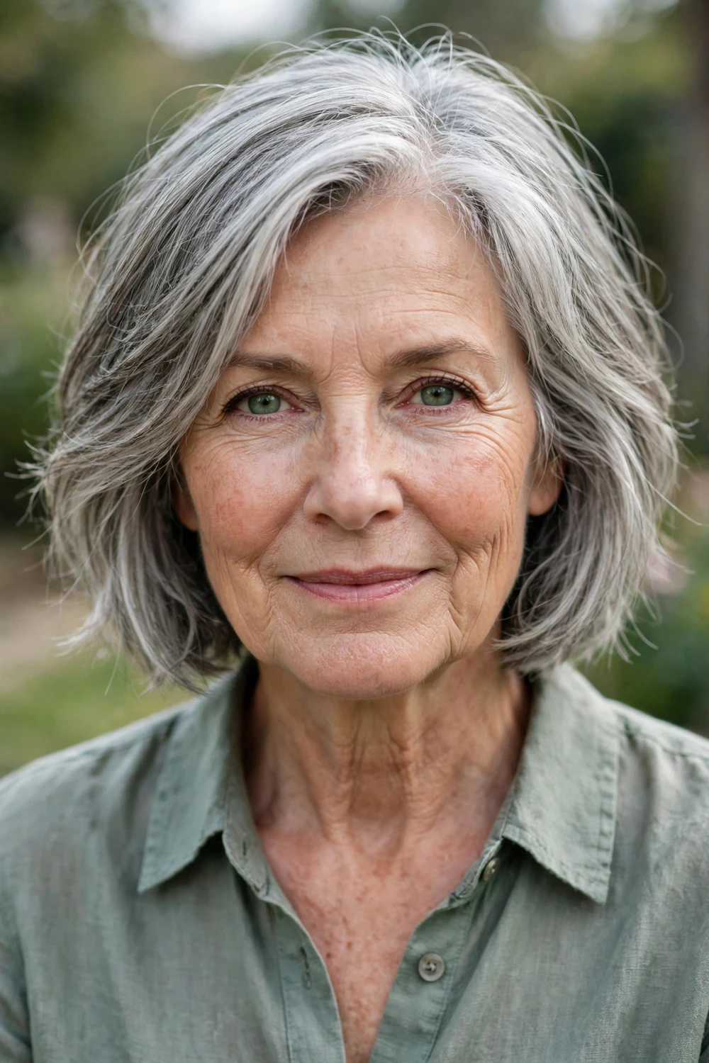 Easy-styling layered bob air-dried for low effort