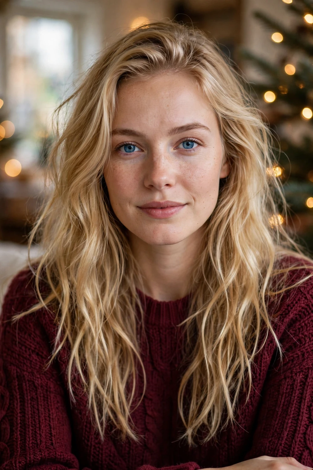 Woman with relaxed loose waves and natural sea-salt texture