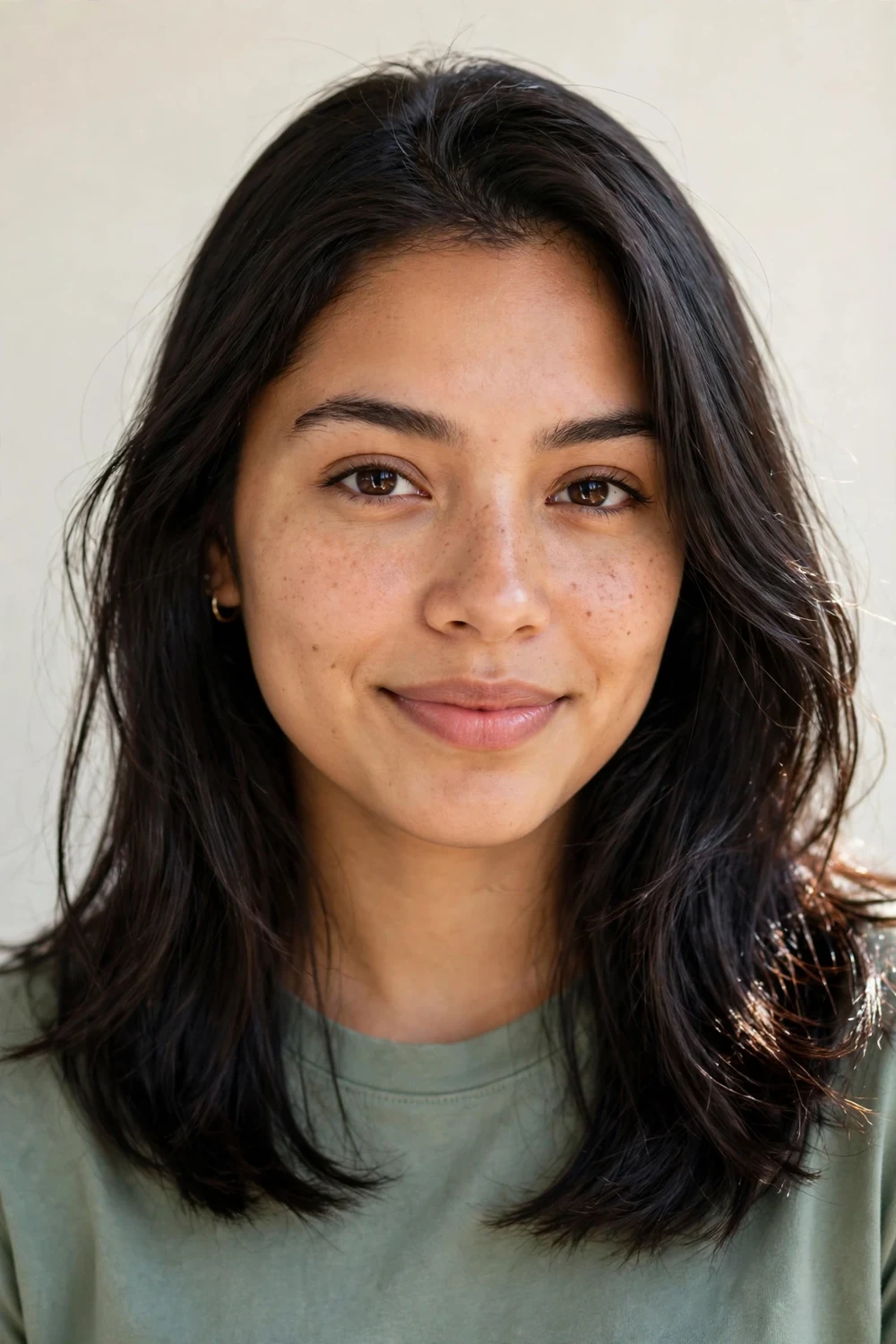 Woman with smooth hair from an express keratin treatment