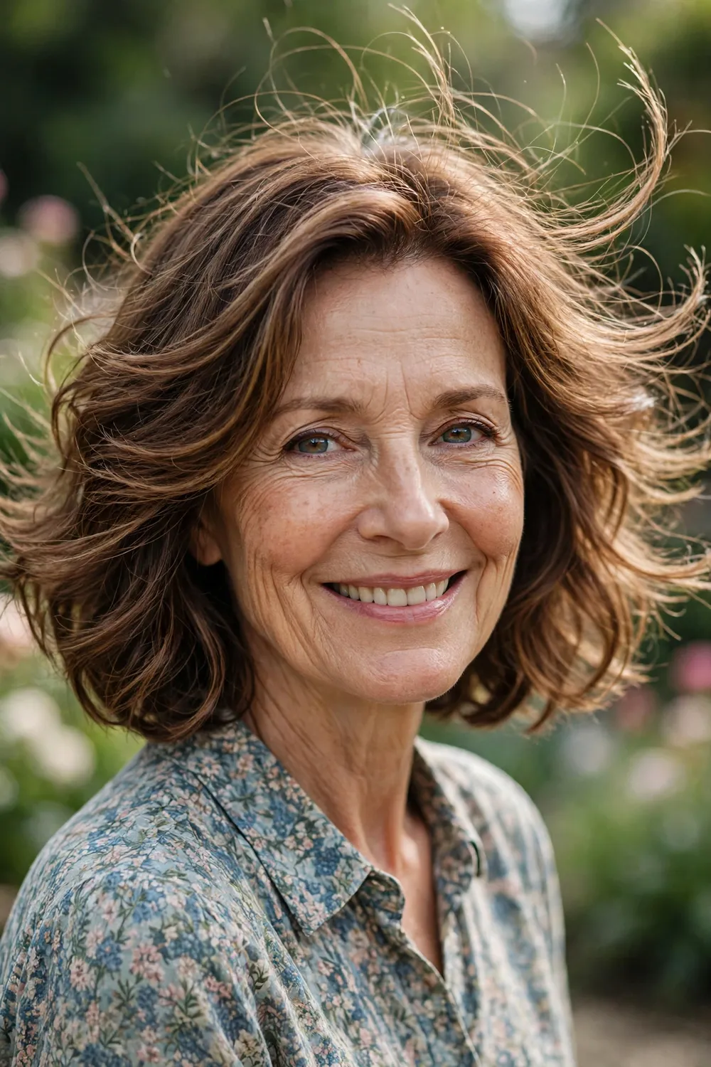 Mature woman with flowy airy bob