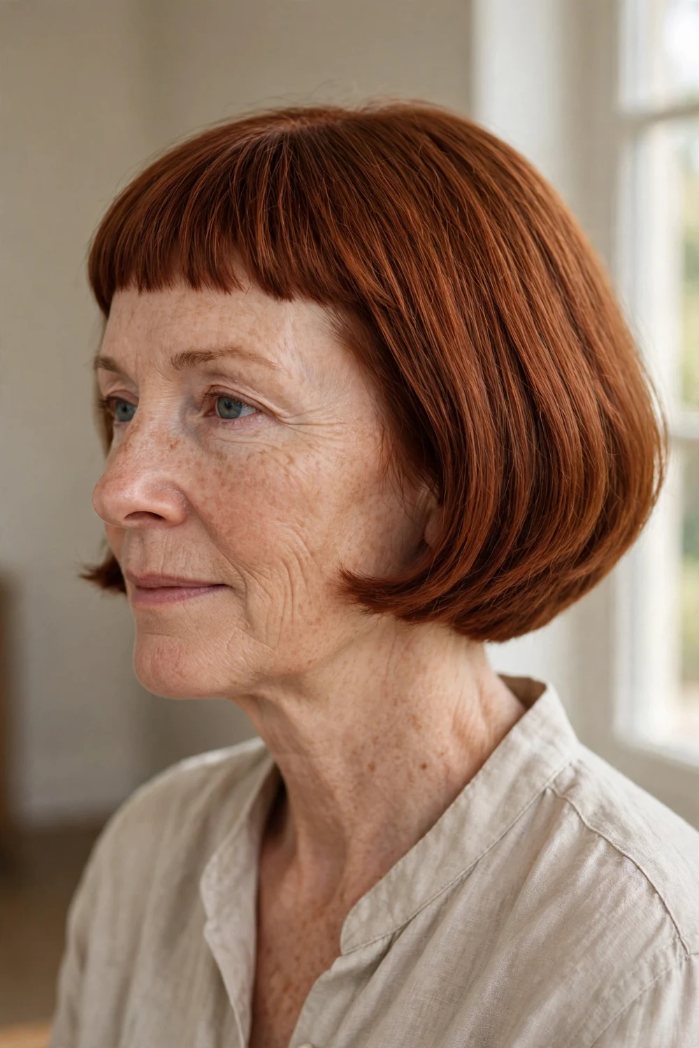 French bob with micro bangs on thin hair