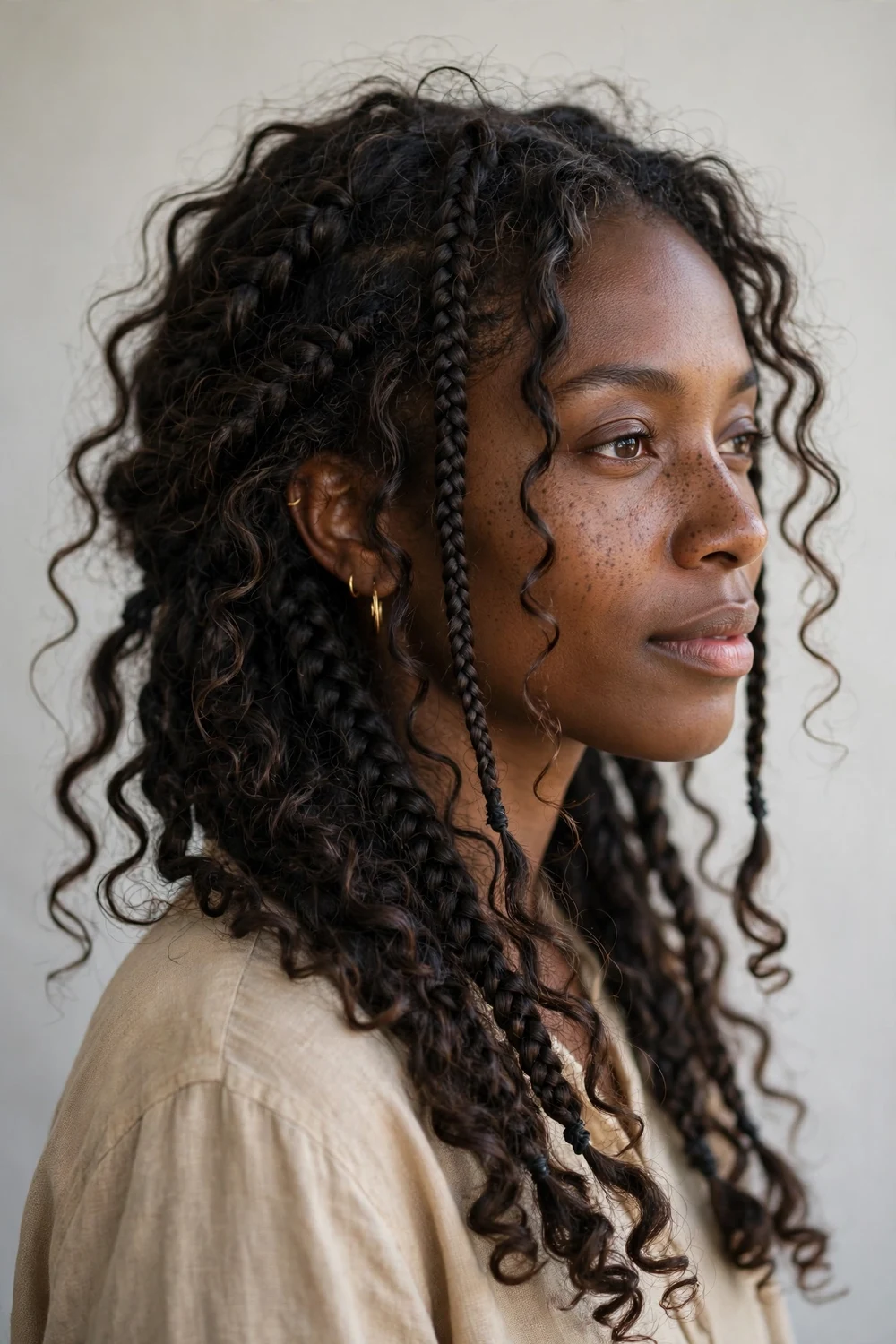 Boho French curl braids