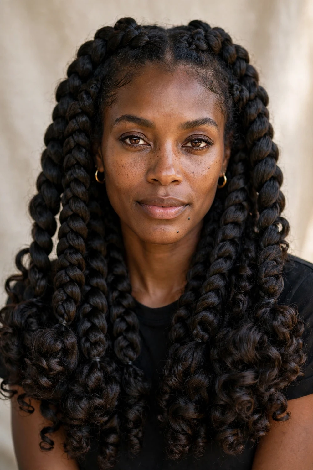 Jumbo French curl braids