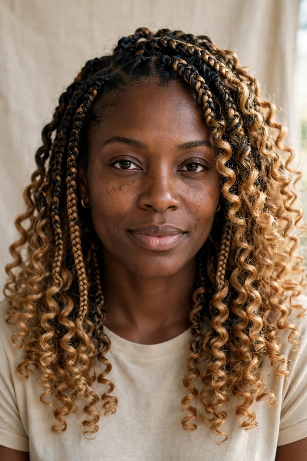 Ombre French curl braids