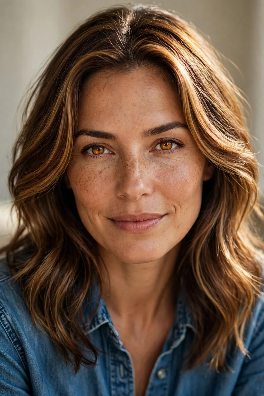 Honey chestnut brown with golden honey highlights and chestnut lowlights