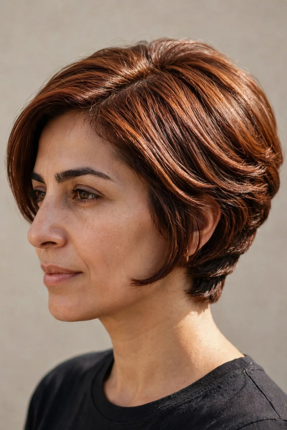 Chin-length inverted bob with front pieces ending at the chin