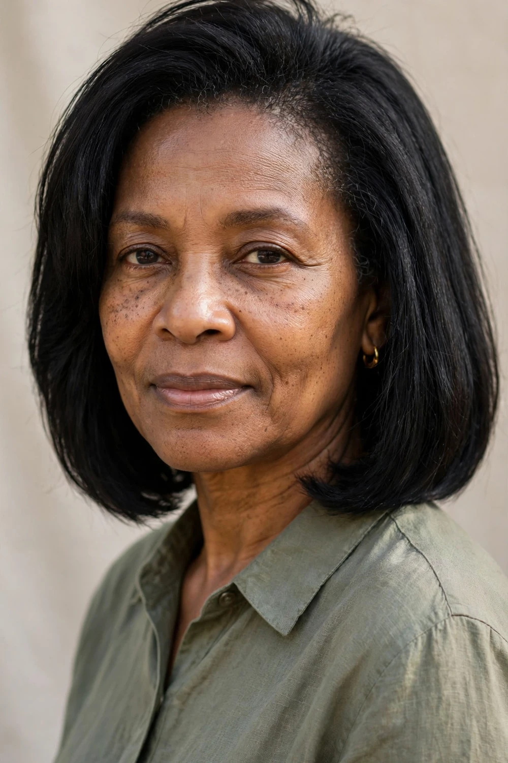 Woman in her 50s with ghost layers adding hidden volume to thin hair without visible layering