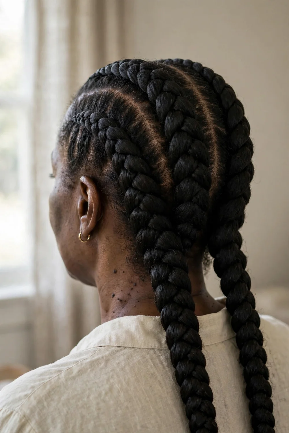 Thick jumbo cornrows