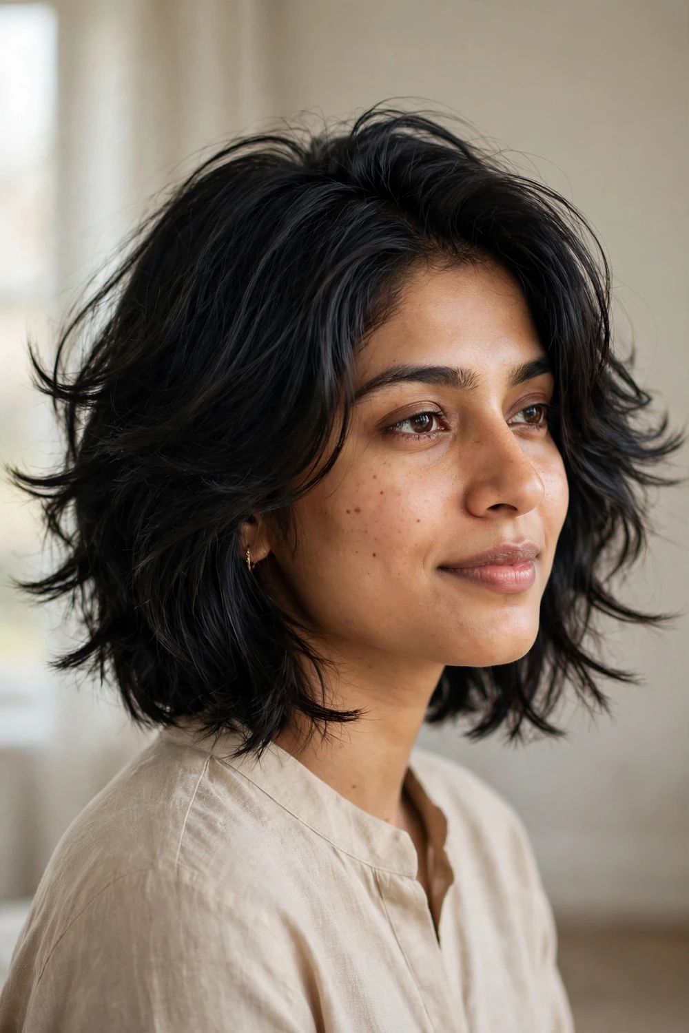 Layered bob with stacked back and face-framing front pieces