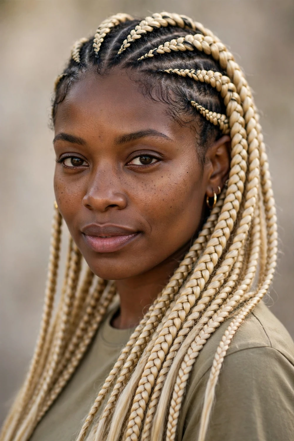 Blonde lemonade braids hairstyle