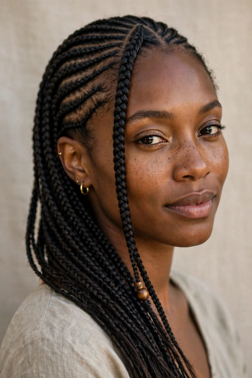 Lemonade braids with Fulani accent braid