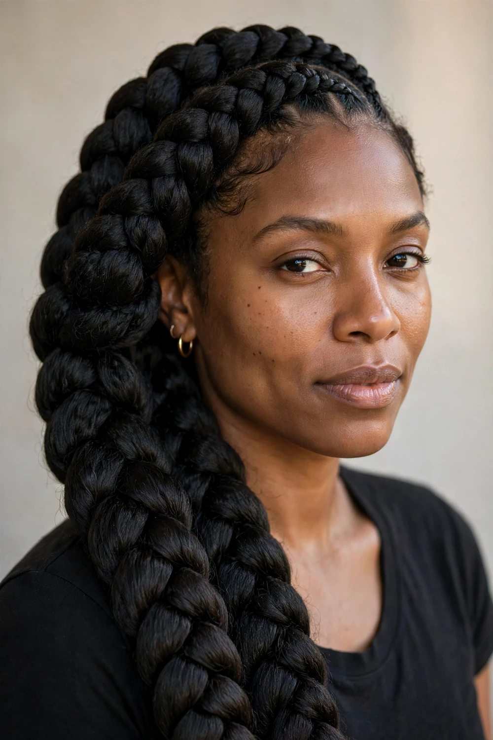 Jumbo lemonade braids hairstyle