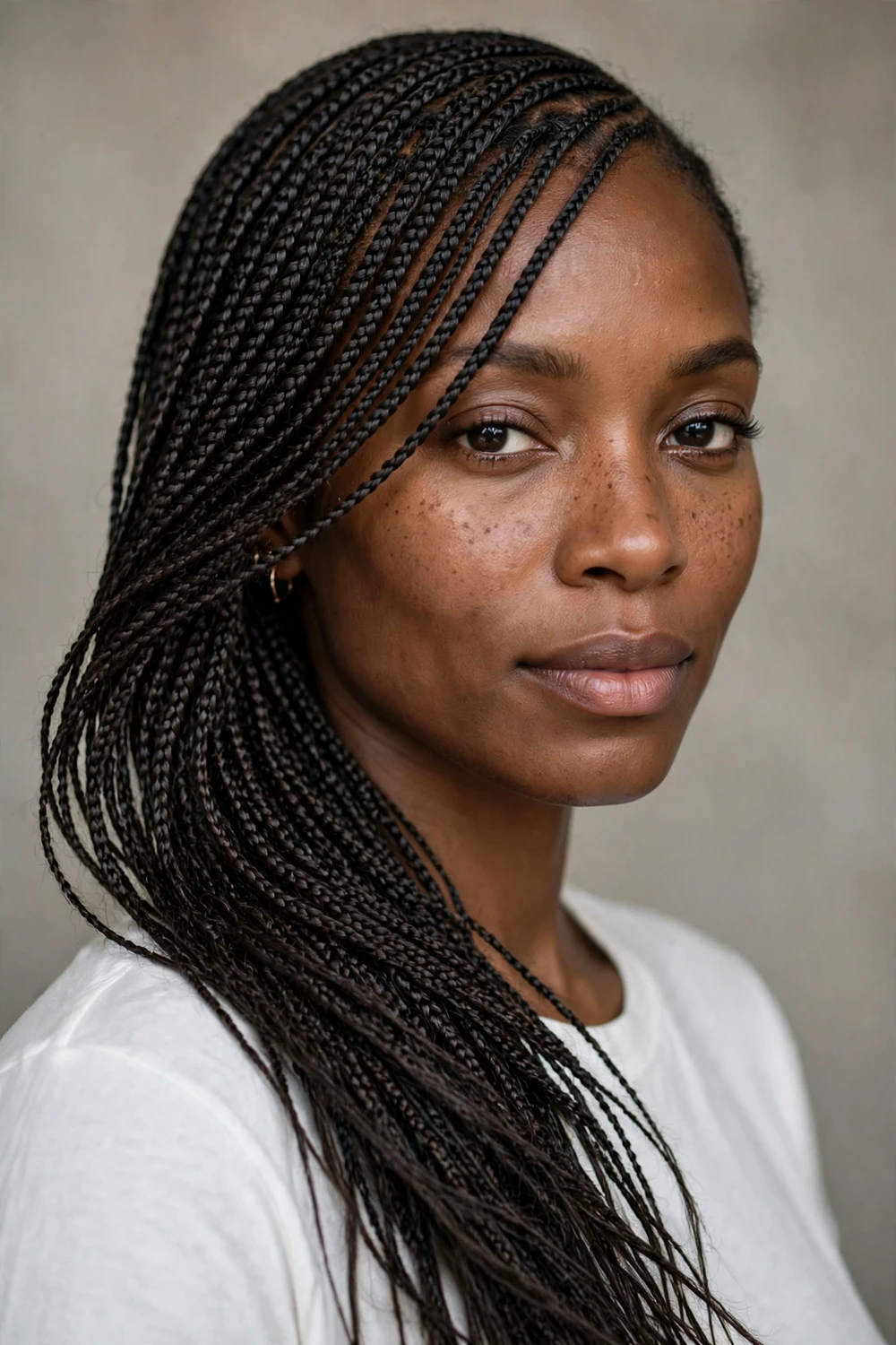 Micro lemonade braids hairstyle