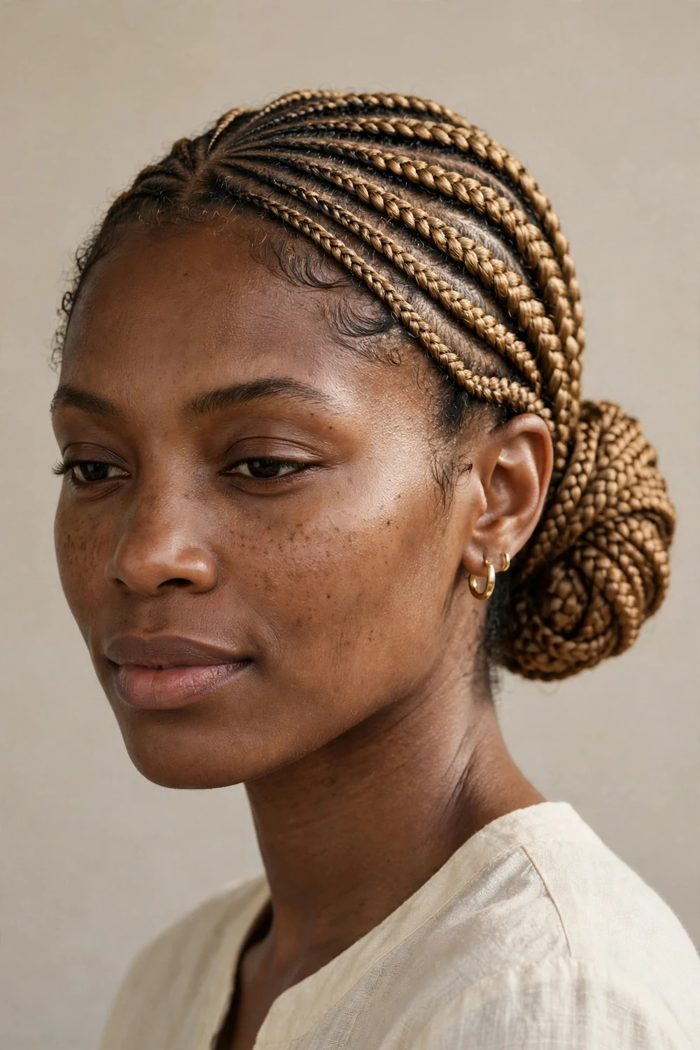 Lemonade braids updo hairstyle