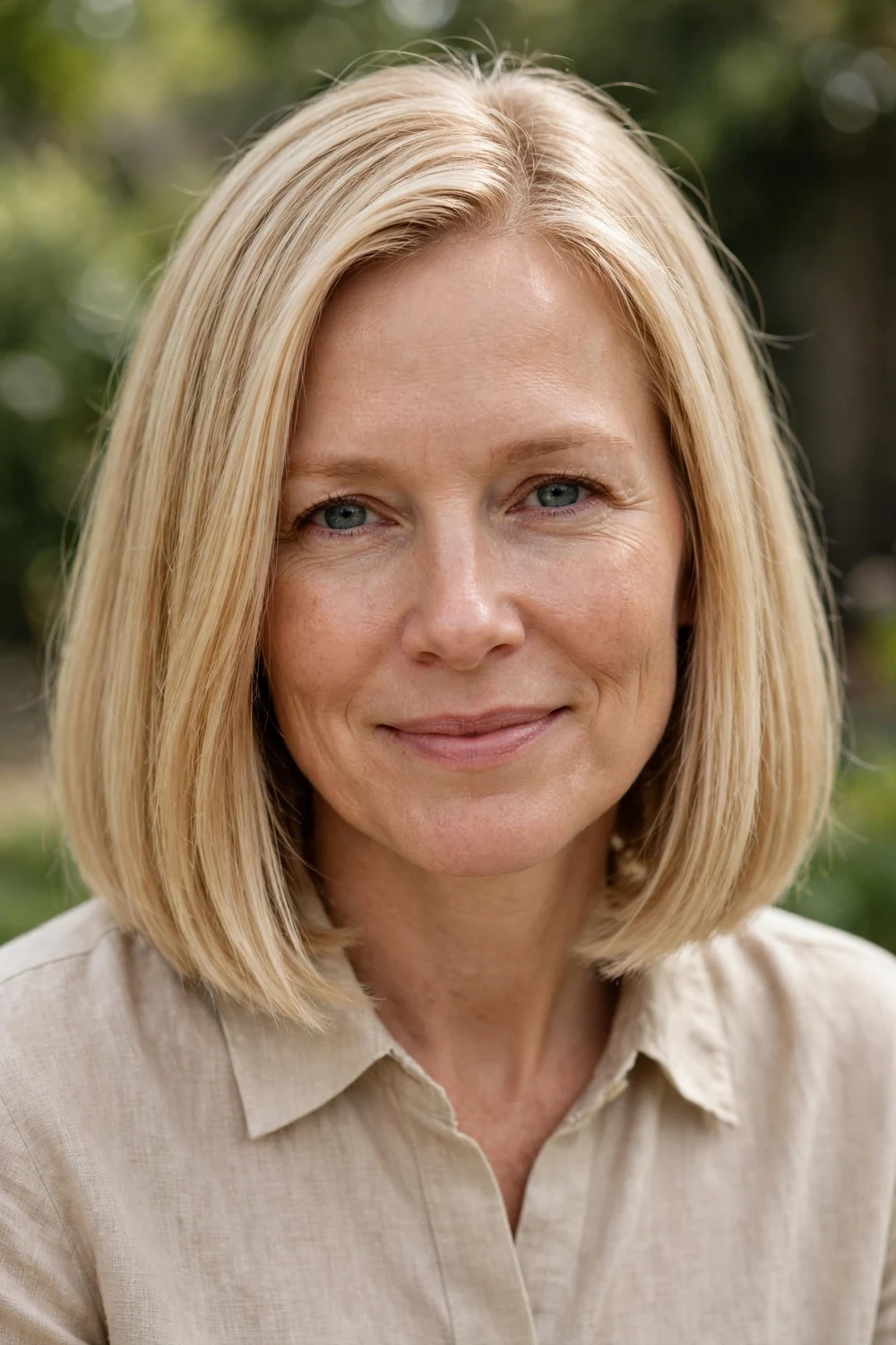 Long bob for fine hair with invisible layers and a full perimeter