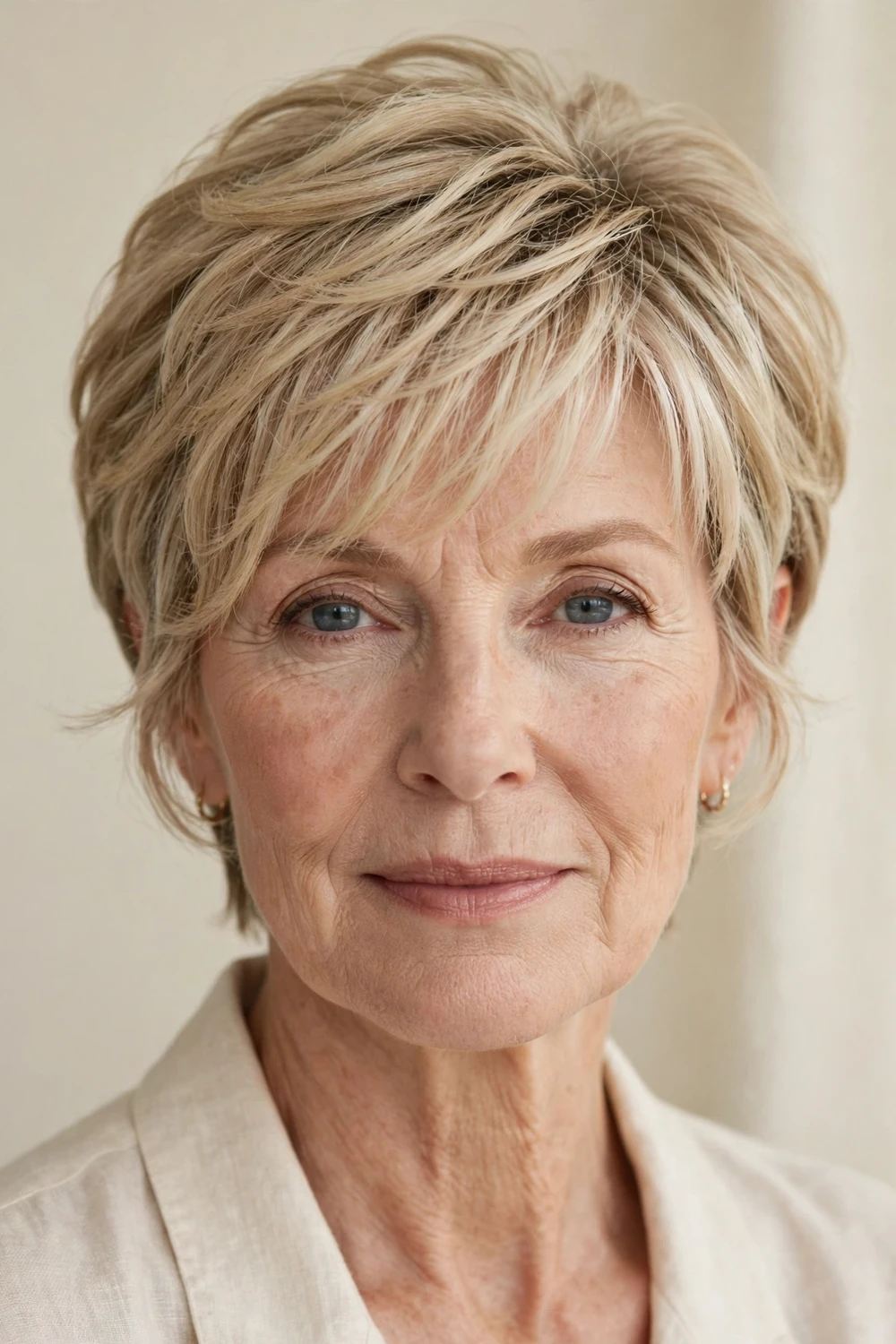 Lixie haircut with fringe for older women