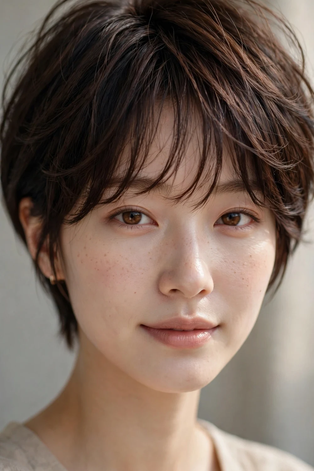 Long pixie haircut with wispy bangs