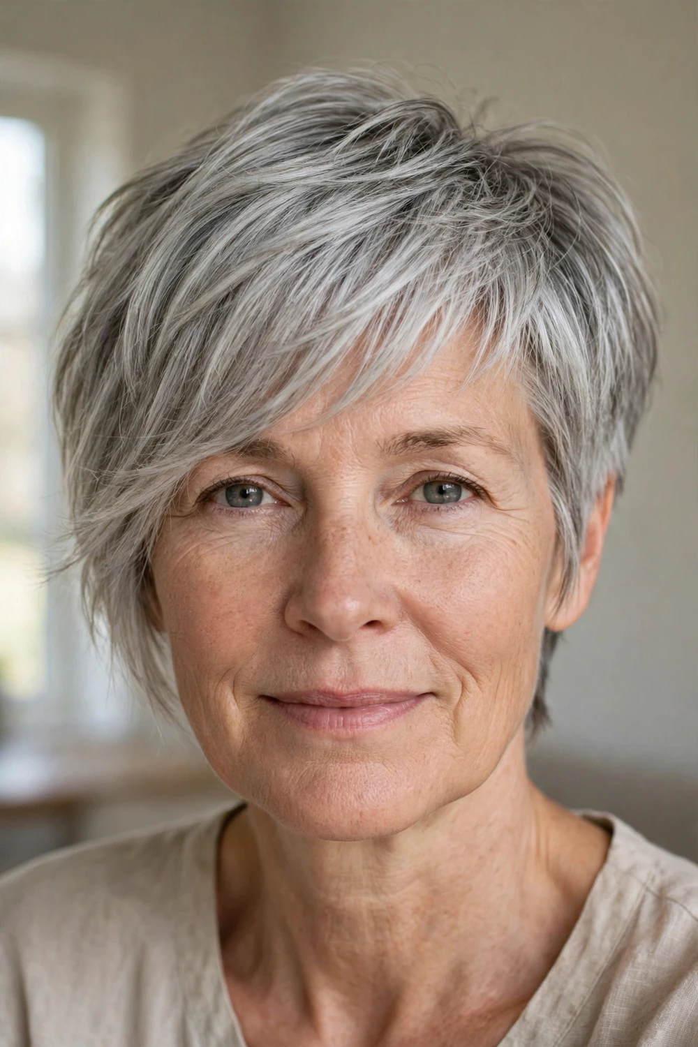 Long pixie cut with length on top and short sides