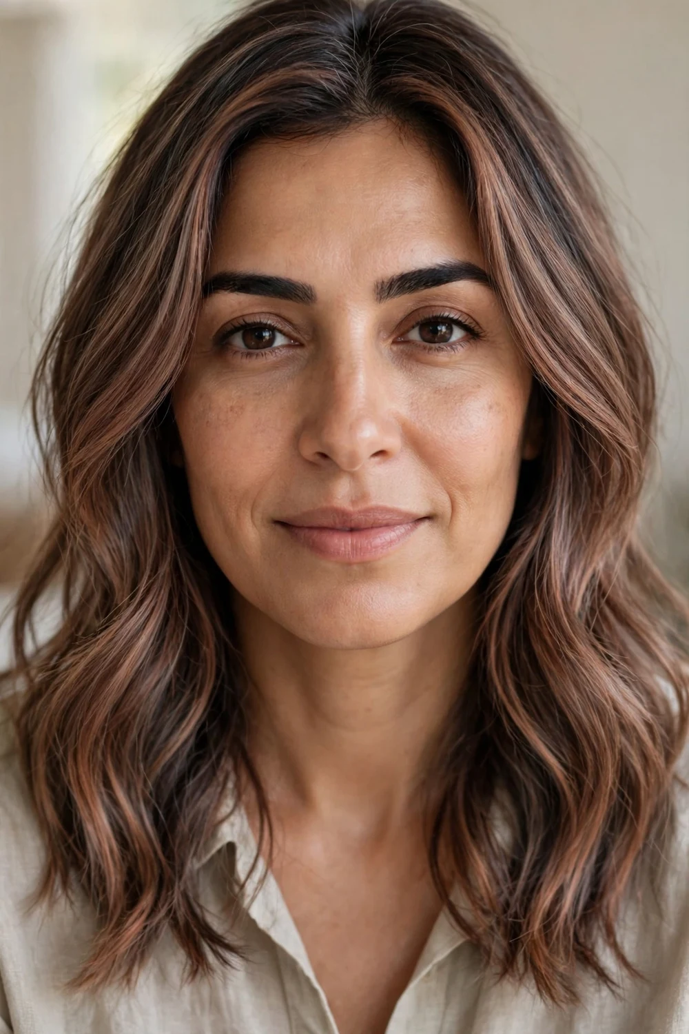 Patina cowboy copper balayage in muted weathered copper tones