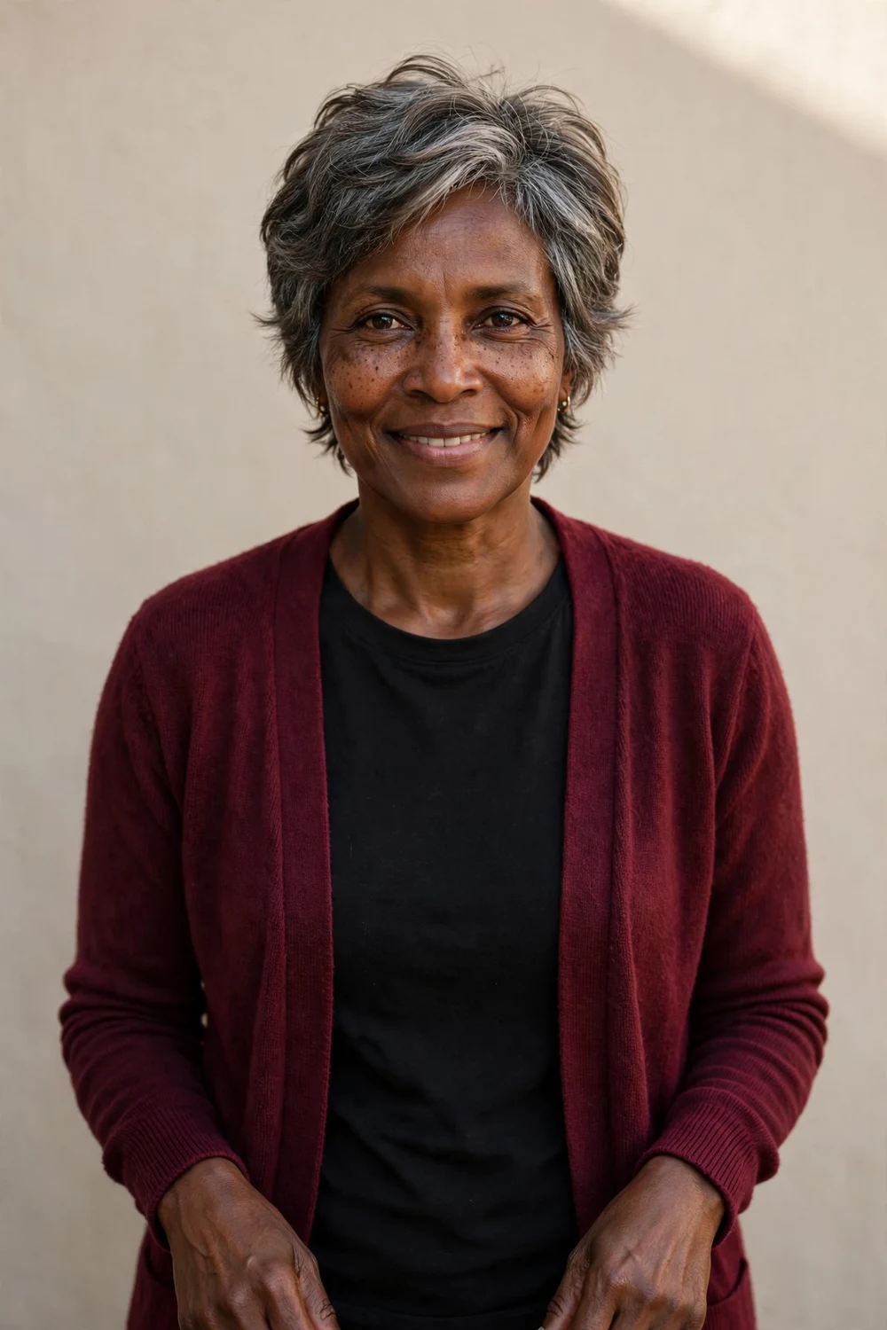 Feathered pixie haircut for women over 40