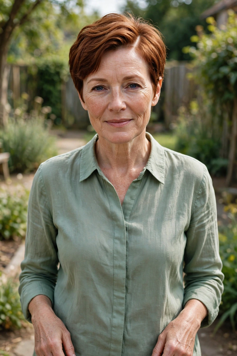 Side-parted pixie haircut for women over 40