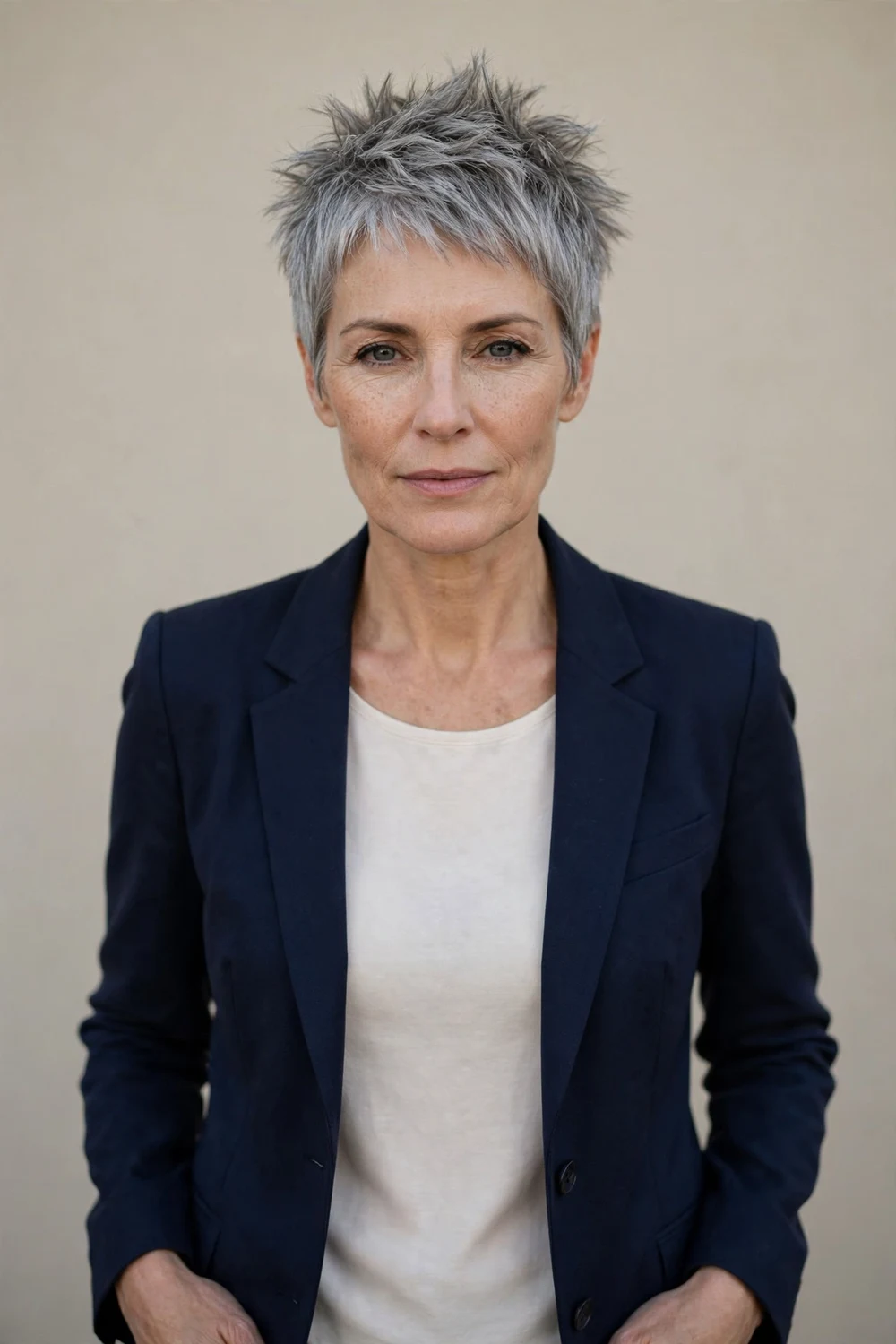 Spiky pixie haircut for women over 40
