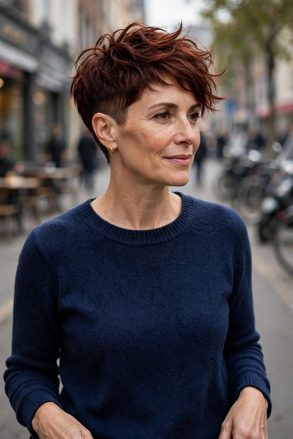 Undercut pixie haircut for women over 40