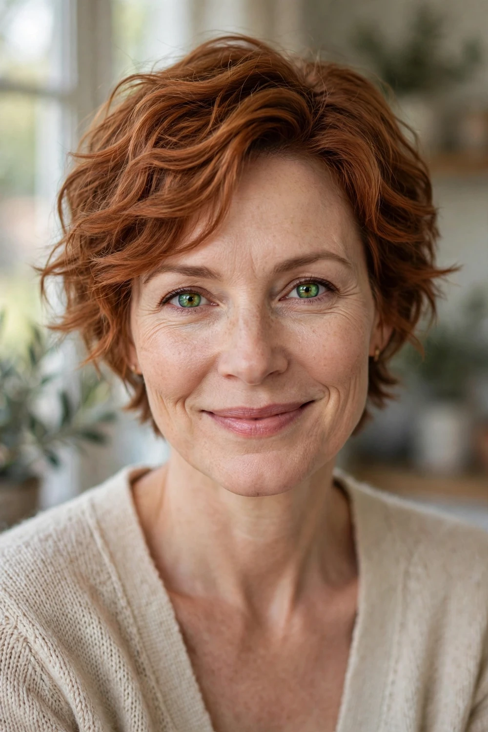 Wavy pixie haircut for women over 40