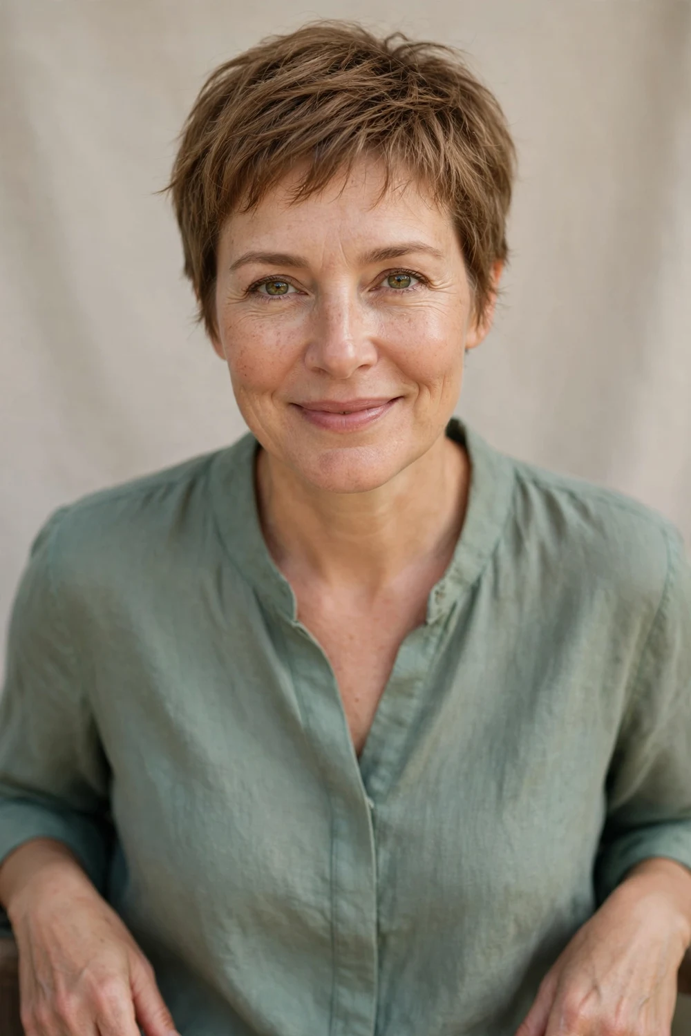 Wispy pixie haircut for women over 40