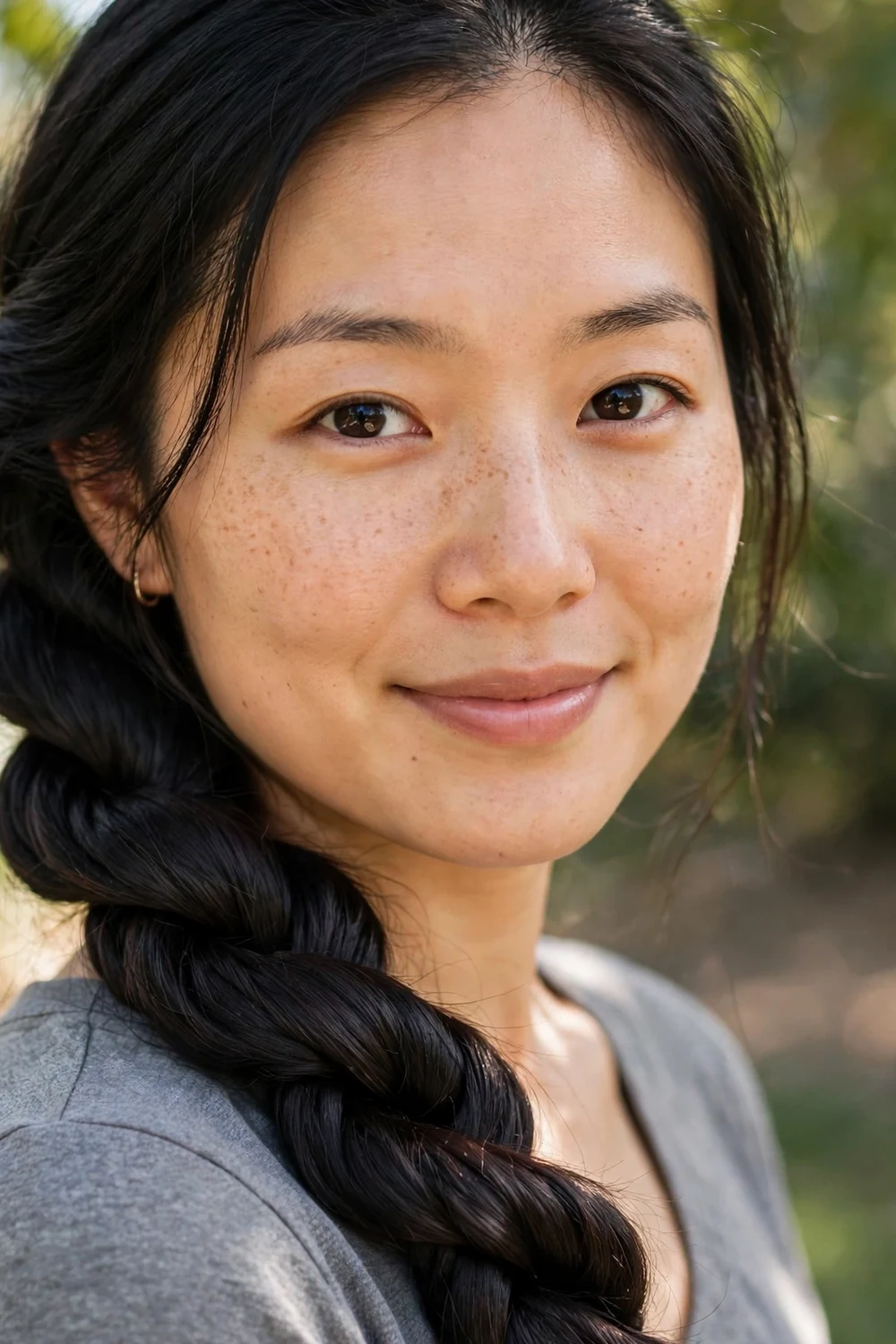 Woman with a twisted rope braid